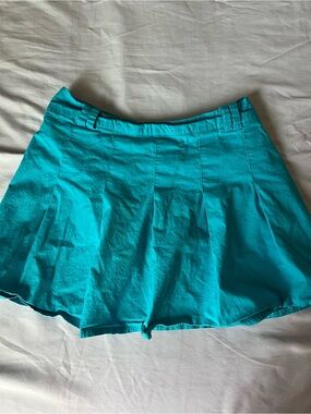 Women's Mini Skirt Dress - Teal Casual Skater Style